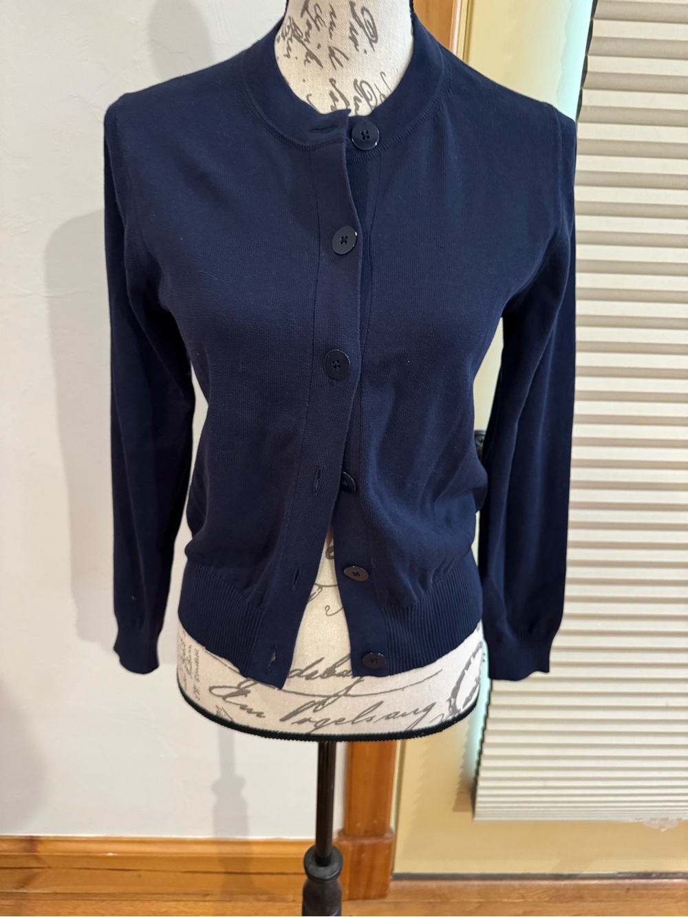 J. Crew Navy Button-Front Cardigan